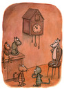 Cartoon: Five to twelve (small) by vladan tagged cuckoo clock cats waiting