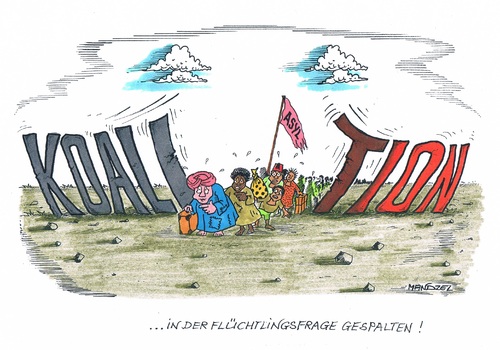 Cartoon: Flüchtlingsprobleme (medium) by mandzel tagged flüchtlinge,asyl,integration,migranten,bleiberecht,flüchtlinge,asyl,integration,migranten,bleiberecht