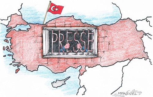 Cartoon: Türkische Presse (medium) by mandzel tagged türkei,erdogan,presse,journalismus,terror,diktatur,menschenrechte,türkei,erdogan,presse,journalismus,terror,diktatur,menschenrechte