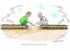 Cartoon: Neuanfang (small) by mandzel tagged russland,putin,merkel,deutschland,eu,austausch,gesprächsfaden