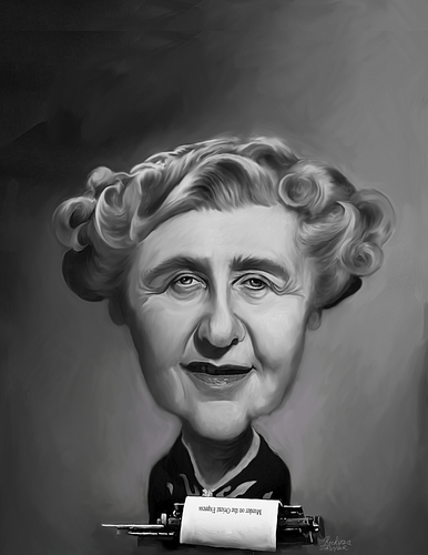 Cartoon: Agatha Christie (medium) by rocksaw tagged agatha,christie