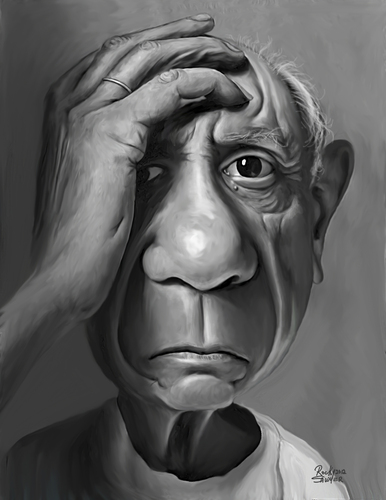 Cartoon: Pablo Picasso (medium) by rocksaw tagged picasso,pablo,caricature