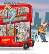 Cartoon: Haben Sie eine Umweltplakette? (small) by ian david marsden tagged umweltplakette,noah,arche,flut,london,bus,weltuntergang,bürokratie,nonsens,polizei,kontrolle,staat