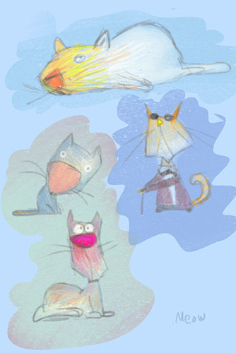 Cartoon: Cats (medium) by Garrincha tagged animals,sketches,cartoons