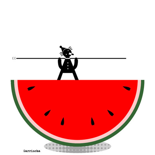 Cartoon: Watermelon man. (medium) by Garrincha tagged illustration,circus