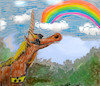 Cartoon: magic world (small) by wheelman tagged unicorn,rainbow,sunglasses,blindness