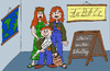 Cartoon: mein Erster Schultag (small) by Wolfgang tagged schule,einschulung,tüte,schultüte,blumenkinder,alternative