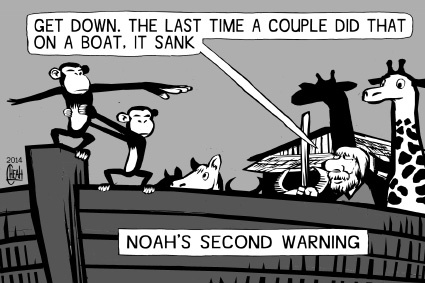 Cartoon: Noah ark (medium) by sinann tagged noah,ark,titanic,sink,couple,king,of,the,world