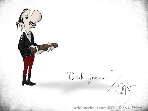 Cartoon: Fattest Cigar (medium) by Carlo Büchner tagged zigarre,cigar,groesste,dickste,biggest,fattest,gay,schwul,gag,witz,cuba,habana,ray,carlo,büchner,arts,2014