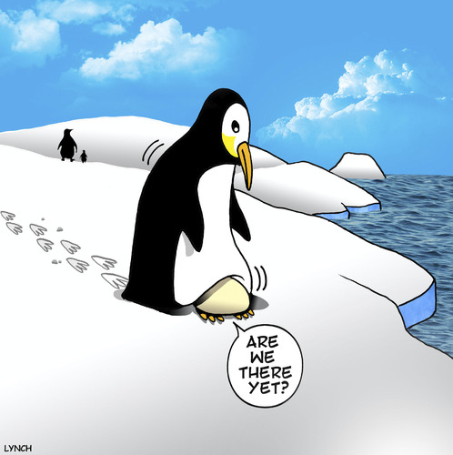 Cartoon: Are we there yet? (medium) by toons tagged penguins,baby,children,travelling,arctic,eggs,penguins,baby,children,travelling,arctic,eggs