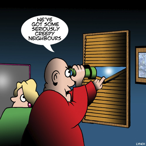 Cartoon: Creepy neighbours (medium) by toons tagged spying,neighbours,peeping,tom,binoculars,spying,neighbours,peeping,tom,binoculars
