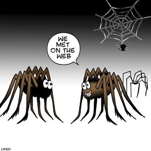 Cartoon: On the web (medium) by toons tagged spiders,www,love,spider,web,world,wide,google,spiders,www,love,spider,web,world,wide,google