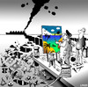 Cartoon: Artistic licence (small) by toons tagged art,artistic,licence,pollution,ecology,oil,spill,gallery,artist,view,global,warming,garbage,pallete,painting,critic