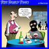Cartoon: Bank robber (small) by toons tagged ill,gotten,gains,proceeds,of,crime,restaurants