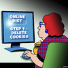 Cartoon: Delete cookies (small) by toons tagged diets,cookies,obesity,delete,overweight