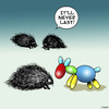 Cartoon: Doomed from the start (small) by toons tagged porcupine,hedgehog,balloon,animals,balloons