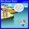 Cartoon: Drowning (small) by toons tagged lifeguard,waving,swimmers,swimming,drowning