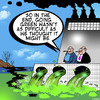 Cartoon: Going green (small) by toons tagged environment,pollution,co2,big,business,industrial,carbon,footprint,global,warming