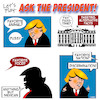 Cartoon: Trump questions (small) by toons tagged discrimination,trump,racist,pussy,grab,games