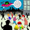 Cartoon: Zombie Apocalypse (small) by toons tagged smart,phones,phone,addiction,zombies,apocalypse,aliens,flying,saucers,staring,at