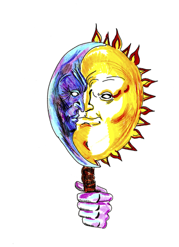 Cartoon: TWO FACED MASK (medium) by Toonstalk tagged mask,moon,sun