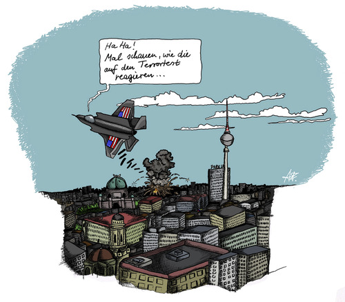 Cartoon: Terror Test Bomb 2 (medium) by Anitschka tagged terror,anschlag,deutschland,amerika,test,testbombe,afrika