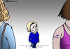Cartoon: Clintons Frust (small) by Pfohlmann tagged karikatur,cartoon,2016,color,farbe,usa,vorwahlen,hilllary,clinton,kandidatin,demokraten,frust,verlust,verloren,frauen,wählerinnen,new,hampshire,bernie,sanders
