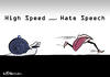 Cartoon: Gegen Hate Speech (small) by Pfohlmann tagged karikatur,cartoon,2016,color,farbe,global,deutschland,hate,speech,netz,internet,facebook,twitter,hass,hasskommentare,beleidigungen,shitstorm,justiz,recht,verfolgung,schnecke,geschwindigkeit,langsam,high,speed,polizei,polizist,strafverfolgung,zusammenarbei