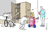 Cartoon: Roboterror (small) by Pfohlmann tagged pflege,altenheim,alter,pflegetag,pflegekrise,pflegenotstand,roboter,ki,computer,error,404,it,digitalisierung,pflegekräfte,seniorenheim,senioren