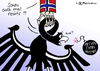 Cartoon: Schau rechts! (small) by Pfohlmann tagged karikatur,color,farbe,2011,deutschland,bundesadler,rechtsextremismus,linksextremismus,norwegen,norway,oslo,attentat,anschlag,terror,terroranschlag,amok,amoklauf,opfer,tote