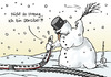 Cartoon: Strenger Winter (small) by Pfohlmann tagged db,deutsche,bahn,verkehr,zug,ice,winter,streng,chaos,schnee,schneemann,wetter