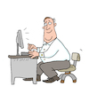 Cartoon: büro angestellter Versicherung (small) by sabine voigt tagged büro,angestellter,versicherung,beamter,arbeitnehmer,computer,schreibtisch
