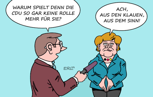 Cartoon: Merkel (medium) by Erl tagged politik,cdu,parteitag,rede,vorsitzender,friedrich,merz,wieder,da,profil,werte,konservativ,befreiung,klauen,raute,altbundeskanzlerin,angela,merkel,interesse,partei,gering,redewendung,aus,den,augen,dem,sinn,karikatur,erl,politik,cdu,parteitag,rede,vorsitzender,friedrich,merz,wieder,da,profil,werte,konservativ,befreiung,klauen,raute,altbundeskanzlerin,angela,merkel,interesse,partei,gering,redewendung,aus,den,augen,dem,sinn,karikatur,erl