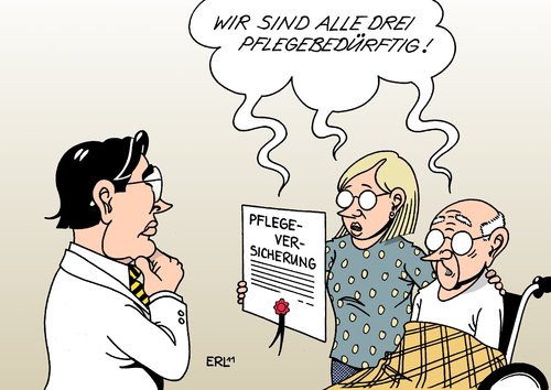 Cartoon: Pflege (medium) by Erl tagged pflege,pflegeversicherung,pflegebedürftig,angehörige,gesundheit,gesundheitsminister,rösler,pflege,pflegeversicherung,pflegebedürftig,angehörige,gesundheit,gesundheitsminister