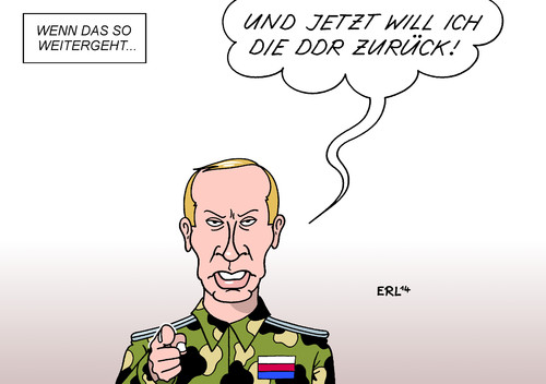 Cartoon: Putin (medium) by Erl tagged ukraine,zerfall,russland,annexion,krim,ostukraine,unruhen,putin,militär,militäreinsatz,ukraine,zerfall,russland,annexion,krim,ostukraine,unruhen,putin,militär,militäreinsatz