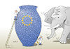 Cartoon: Europawahl (small) by Erl tagged politik,eu,europawahl,wahl,europäisches,parlament,erstarken,rechtspopulismus,extremismus,vase,reparatur,zerstörung,elefant,demokratie,karikatur,erl