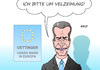 Cartoon: Oettinger (small) by Erl tagged günther,oettinger,eu,kommissar,rede,beleidigung,china,chinesen,schlitzaugen,homoehe,frauenquote,entschuldigung,druck,schulz,juncker,karikatur,erl