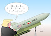 Cartoon: Trump Iran (small) by Erl tagged politik,nahost,golf,golfregion,usa,ausstieg,atomabkommen,iran,wirtschaft,sanktionen,drohungen,säbelrasseln,abschuss,us,drohne,präsident,donald,trump,befehl,angriff,rückzug,absage,sieg,vernunft,count,down,gefahr,eskalation,krieg,karikatur,erl