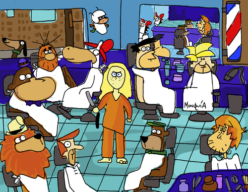 Cartoon: Hanna Barbera (medium) by Munguia tagged hanna,barbera,fred,flintstone,barnie,marble,jetsons,yogui,bear,magila,gorilla