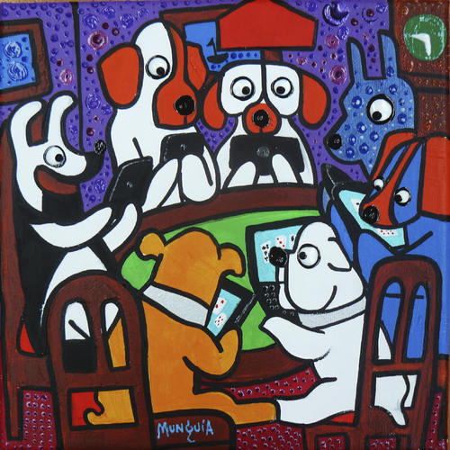 Cartoon: Poker online (medium) by Munguia tagged friend,in,need,cassius,marcellus,coolidge,famous,paintings,parodies,parody,dogs,poker,online,video,game