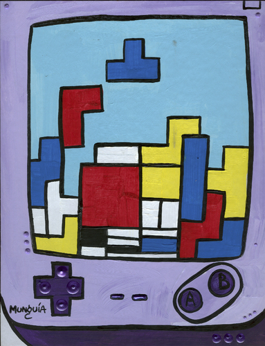Cartoon: Tetris Mondrian (medium) by Munguia tagged tetris,game,boy,video,parody,geometric,abstract,painting