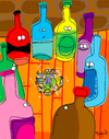 Cartoon: Bottles play (small) by Munguia tagged bottle,play,botellita,besos,kisses,kids,child,love,flirt