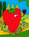 Cartoon: Strawberry Friends Forever (small) by Munguia tagged strawberry,blackberry,berry,apple,fruit