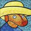 Cartoon: Van Dog (small) by Munguia tagged self portrait with straw hat vincent van gogh perro autorretrato con sombrero de paja parody famous paintings munguia