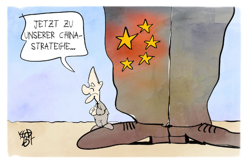 Cartoon: China-Strategie (medium) by Kostas Koufogiorgos tagged karikatur,koufogiorgos,china,strategie,scholz,karikatur,koufogiorgos,china,strategie,scholz