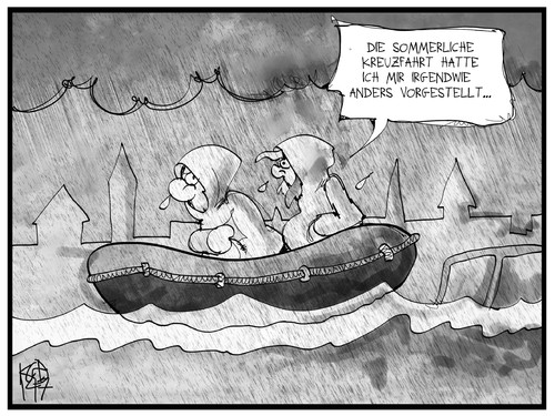 Cartoon: Unwetter in Deutschland (medium) by Kostas Koufogiorgos tagged karikatur,koufogiorgos,illustration,cartoon,unwetter,regen,fluss,kreuzfahrt,wetter,klima,urlaub,umwelt,karikatur,koufogiorgos,illustration,cartoon,unwetter,regen,fluss,kreuzfahrt,wetter,klima,urlaub,umwelt