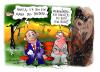 Cartoon: Angie and George W. (small) by Kostas Koufogiorgos tagged gw,bush,usa,deutschland,angela,merkel,frieden,irak,krieg,kostas,koufogiorgos