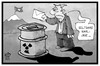 Cartoon: Atomausstieg Schweiz (small) by Kostas Koufogiorgos tagged karikatur,koufogiorgos,illustration,cartoon,atomausstieg,schweiz,wahl,referendum,wahlurne,nuklear,fass,muell,abfall,umwelt