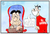 Cartoon: Bayern-Chef (small) by Kostas Koufogiorgos tagged karikatur,koufogiorgos,illustration,cartoon,bayern,chef,trainer,thron,fussball,münchen,söder,politik,sport