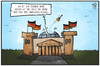 Cartoon: Biermann und die Linke (small) by Kostas Koufogiorgos tagged karikatur,koufogiorgos,illustration,cartoon,linke,bier,biermann,kritik,reichstag,parlament,angriff,gitarre,musik,politik